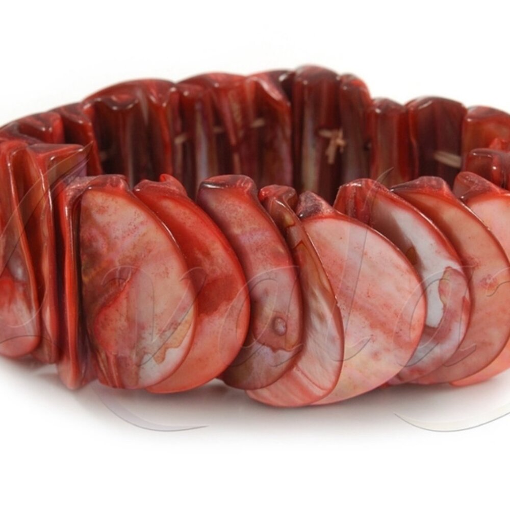 Vintage Abalone Shell Stretchy Statement Bracelet… - image 4